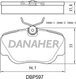 Danaher DBP597 - Гальмівні колодки, дискові гальма autocars.com.ua