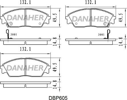 Danaher DBP605 - Гальмівні колодки, дискові гальма autocars.com.ua