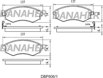 Danaher DBP606/1 - Гальмівні колодки, дискові гальма autocars.com.ua