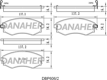 Danaher DBP606/2 - Гальмівні колодки, дискові гальма autocars.com.ua