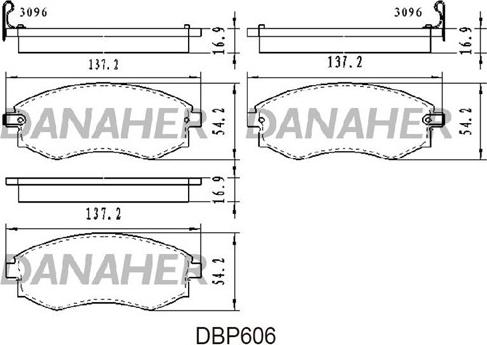 Danaher DBP606 - Гальмівні колодки, дискові гальма autocars.com.ua