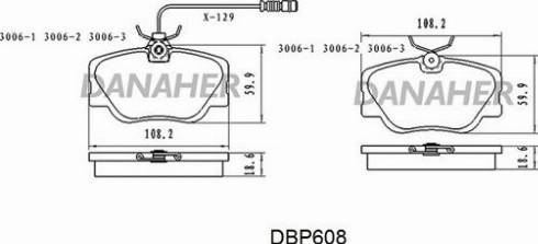 Danaher DBP608 - Гальмівні колодки, дискові гальма autocars.com.ua