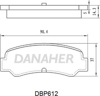 Danaher DBP612 - Гальмівні колодки, дискові гальма autocars.com.ua