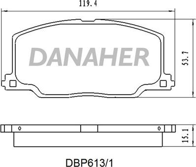 Danaher DBP613/1 - Гальмівні колодки, дискові гальма autocars.com.ua