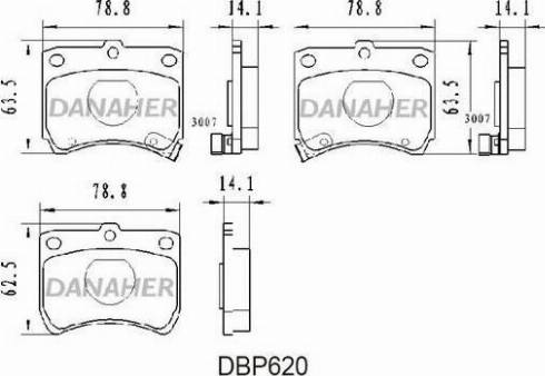 Danaher DBP620 - Гальмівні колодки, дискові гальма autocars.com.ua