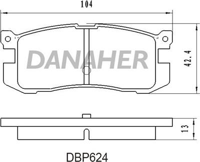 Danaher DBP624 - Гальмівні колодки, дискові гальма autocars.com.ua