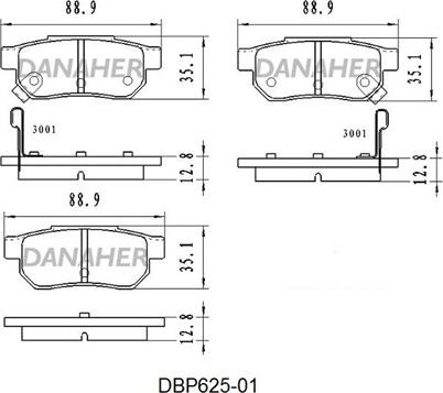 Danaher DBP625-01 - Гальмівні колодки, дискові гальма autocars.com.ua