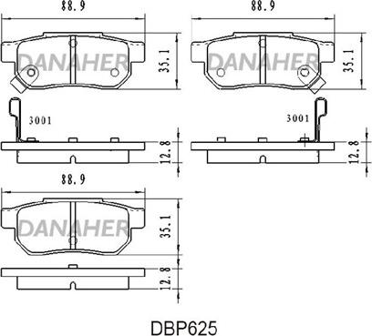 Danaher DBP625 - Тормозные колодки, дисковые, комплект autodnr.net