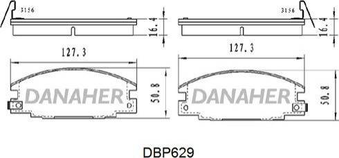 Danaher DBP629 - Гальмівні колодки, дискові гальма autocars.com.ua