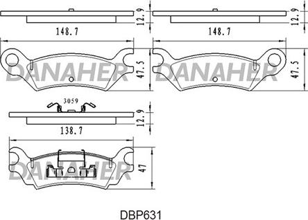 Danaher DBP631 - Гальмівні колодки, дискові гальма autocars.com.ua