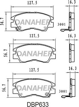 Danaher DBP633 - Тормозные колодки, дисковые, комплект autodnr.net