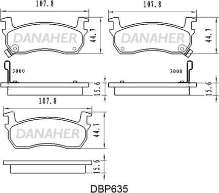 Danaher DBP635 - Гальмівні колодки, дискові гальма autocars.com.ua