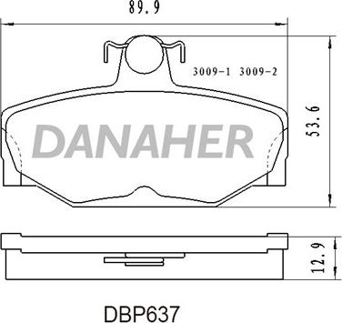 Danaher DBP637 - Гальмівні колодки, дискові гальма autocars.com.ua