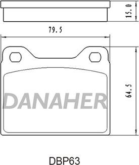 Danaher DBP63 - Тормозные колодки, дисковые, комплект autodnr.net