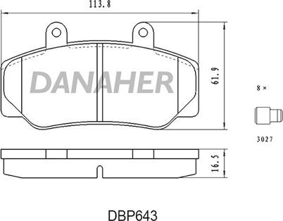 Danaher DBP643 - Гальмівні колодки, дискові гальма autocars.com.ua