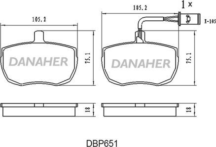 Danaher DBP651 - Гальмівні колодки, дискові гальма autocars.com.ua