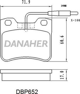 Danaher DBP652 - Тормозные колодки, дисковые, комплект autodnr.net