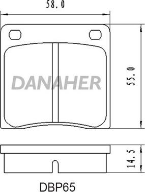 Danaher DBP65 - Тормозные колодки, дисковые, комплект autodnr.net