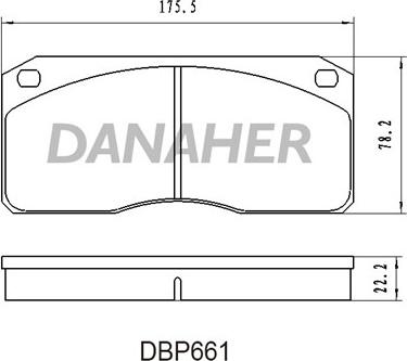 Danaher DBP661 - Тормозные колодки, дисковые, комплект autodnr.net