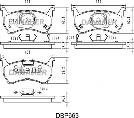 Danaher DBP663 - Гальмівні колодки, дискові гальма autocars.com.ua