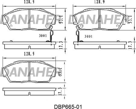 Danaher DBP665-01 - Гальмівні колодки, дискові гальма autocars.com.ua