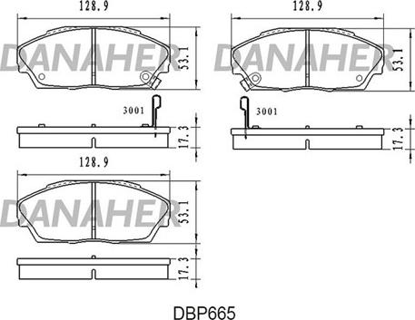 Danaher DBP665 - Гальмівні колодки, дискові гальма autocars.com.ua