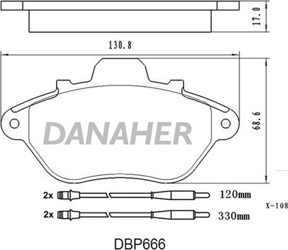 Danaher DBP666 - Гальмівні колодки, дискові гальма autocars.com.ua