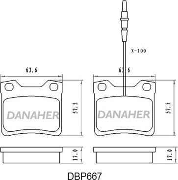 Danaher DBP667 - Гальмівні колодки, дискові гальма autocars.com.ua