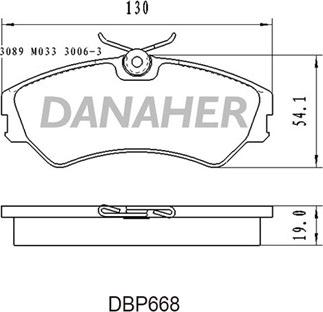 Danaher DBP668 - Гальмівні колодки, дискові гальма autocars.com.ua