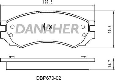 Danaher DBP670-02 - Гальмівні колодки, дискові гальма autocars.com.ua