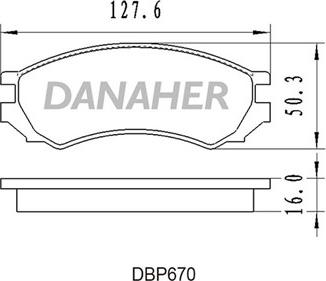 Danaher DBP670 - Гальмівні колодки, дискові гальма autocars.com.ua