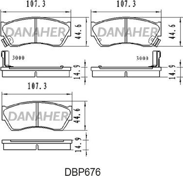 Danaher DBP676 - Гальмівні колодки, дискові гальма autocars.com.ua