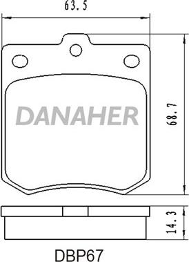 Danaher DBP67 - Гальмівні колодки, дискові гальма autocars.com.ua