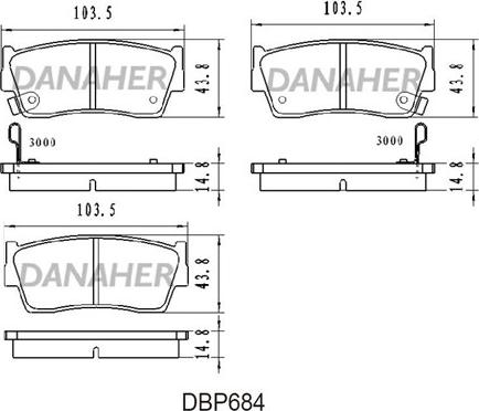 Danaher DBP684 - Гальмівні колодки, дискові гальма autocars.com.ua