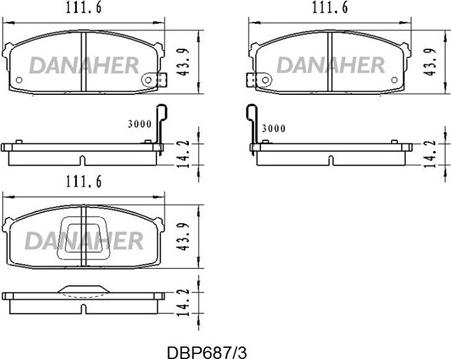 Danaher DBP687/3 - Гальмівні колодки, дискові гальма autocars.com.ua