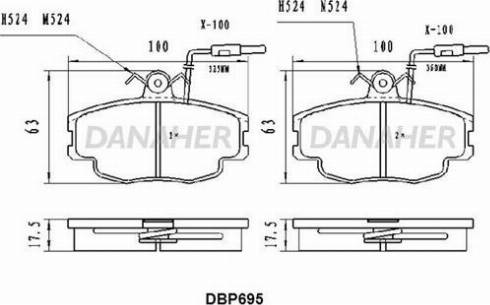 Danaher DBP695 - Гальмівні колодки, дискові гальма autocars.com.ua