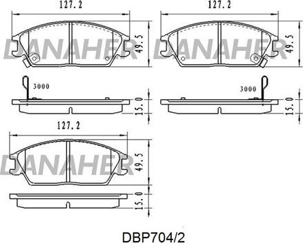 Danaher DBP704/2 - Гальмівні колодки, дискові гальма autocars.com.ua