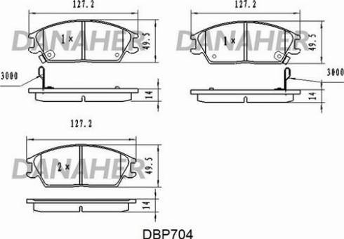 Danaher DBP704 - Гальмівні колодки, дискові гальма autocars.com.ua