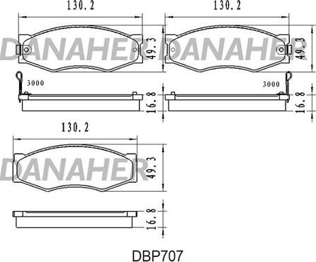 Danaher DBP707 - Гальмівні колодки, дискові гальма autocars.com.ua