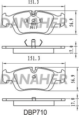 Danaher DBP710 - Гальмівні колодки, дискові гальма autocars.com.ua