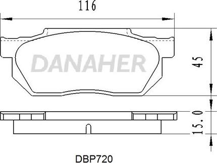 Danaher DBP720 - Гальмівні колодки, дискові гальма autocars.com.ua