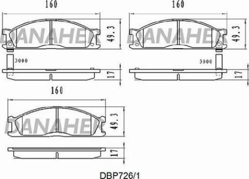 Danaher DBP726/1 - Гальмівні колодки, дискові гальма autocars.com.ua