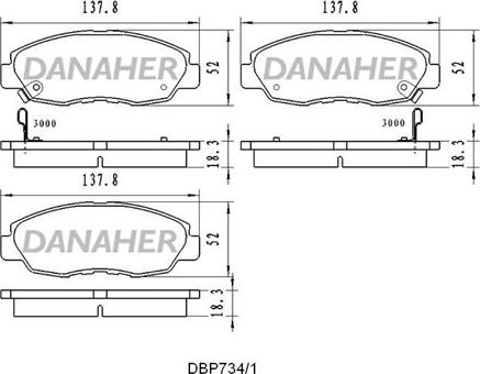 Danaher DBP734/1 - Тормозные колодки, дисковые, комплект autodnr.net