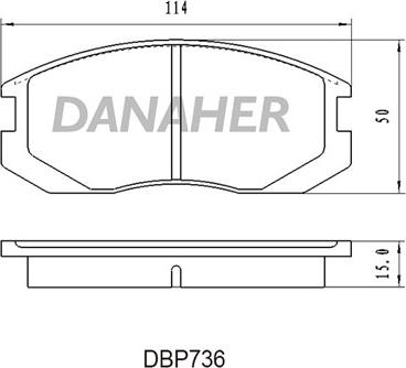 Danaher DBP736 - Гальмівні колодки, дискові гальма autocars.com.ua
