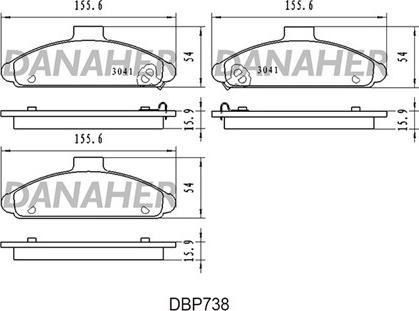 Danaher DBP738 - Тормозные колодки, дисковые, комплект autodnr.net