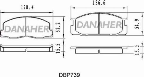 Danaher DBP739 - Гальмівні колодки, дискові гальма autocars.com.ua