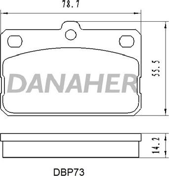 Danaher DBP73 - Тормозные колодки, дисковые, комплект autodnr.net