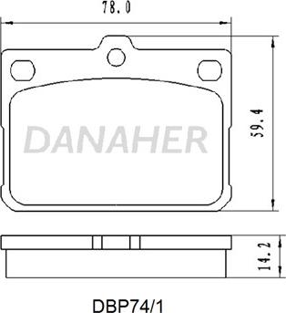 Danaher DBP74/1 - Гальмівні колодки, дискові гальма autocars.com.ua
