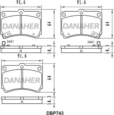 Danaher DBP743 - Гальмівні колодки, дискові гальма autocars.com.ua