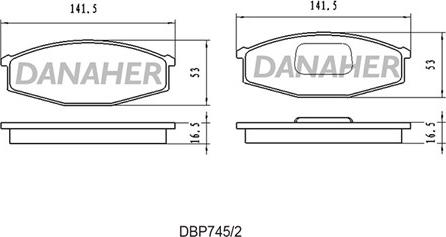 Danaher DBP745/2 - Гальмівні колодки, дискові гальма autocars.com.ua